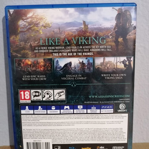 Assassin's Creed Valhalla PS4 case used, no game included