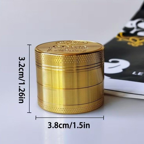 Tobacco grinder 38mm gold new, metal