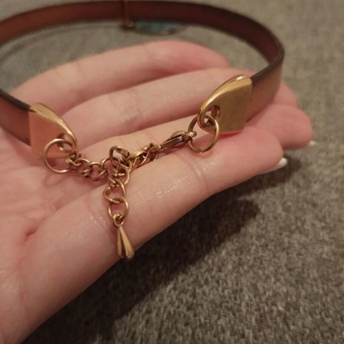 Ethnic choker like new with brown strap and golden details
