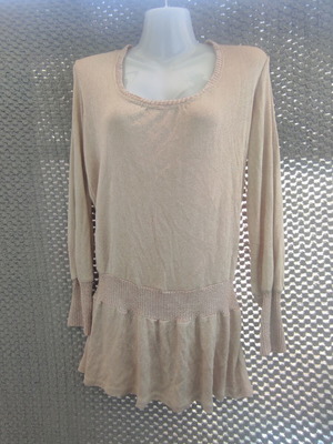 BSB knitted dress beige with gold details, used