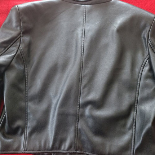 Calliope Short Leather Jacket Size M New Black