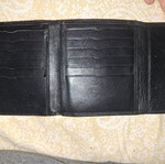 Leather wallet used with multiple compartments, black