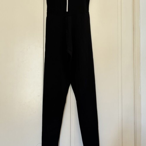 Judah Club Black Sleeveless Jumpsuit with White Zip Front like new, Size M/L