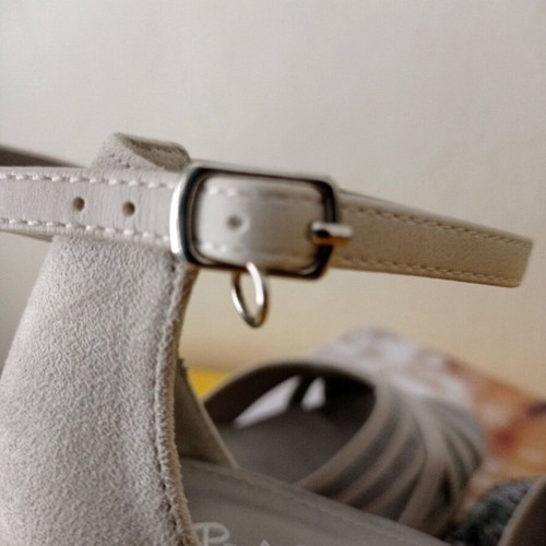High-heeled sandals used, gray, size 37, 10cm heel