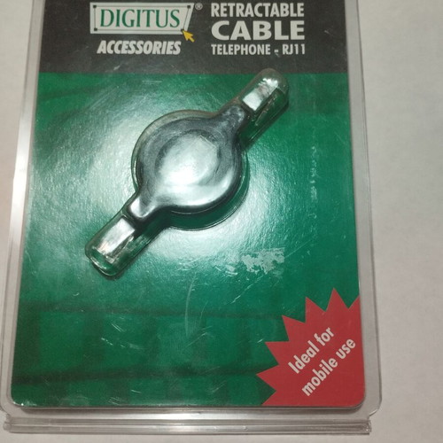 Retractable RJ11 telephone cable Digitus like new 1.2m