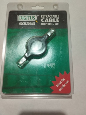Retractable RJ11 telephone cable Digitus like new 1.2m
