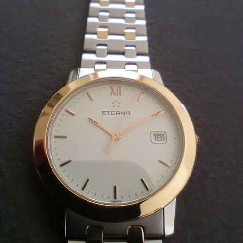Eterna 3100 men's watch like new, steel and 18k gold plated