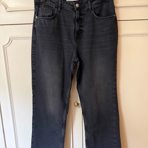 Zara high-waisted straight jeans Z1975 black new, size XL