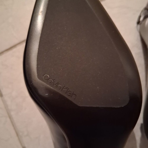 Calvin Klein Ess Stiletto 70 shiny leather black pumps, size 38