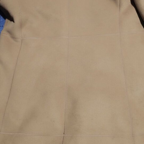 Leather coat with fur lining like new, women's beige