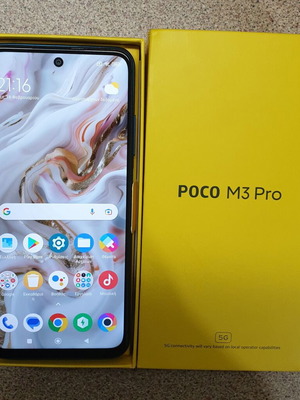POCO M3 Pro 5G 128/6+2 GB σαν καινούργιο, μπλε, με NFC