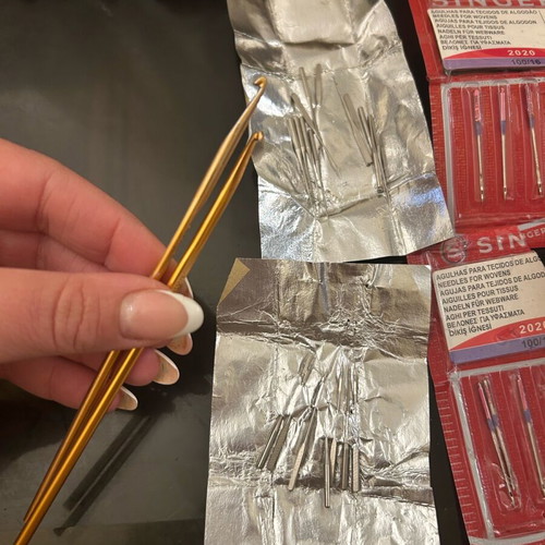 Singer sewing machine needles and knitting needle set, new, about 40 pieces