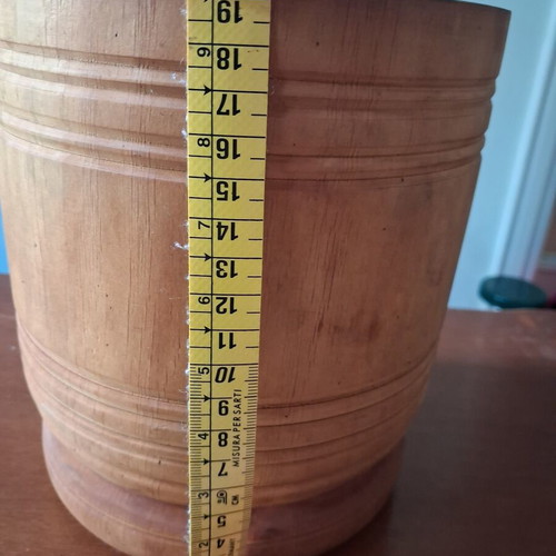 Large wooden mortar and pestle