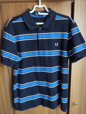 Fred Perry Polo shirt large, like new, white and blue
