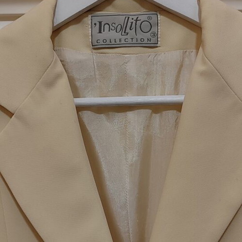 Vintage pastel yellow coat and skirt set, like new, Insolito Collection