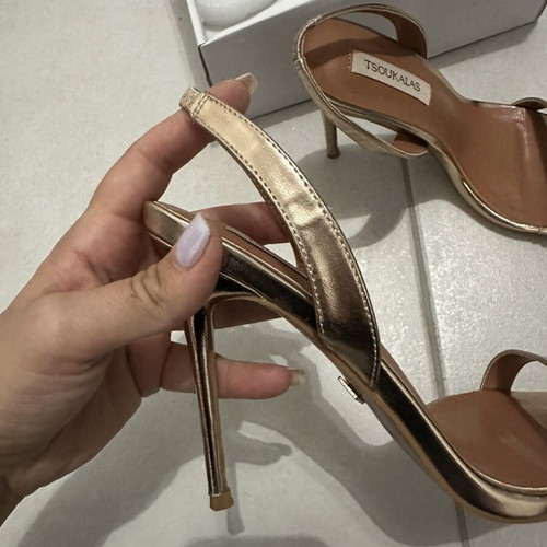 Tsoukalas vintage chic gold high heel sandals 10cm