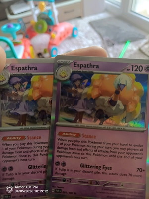 Pokemon Espathra (PAR 081) like new, Paradox Rift Rare Holo
