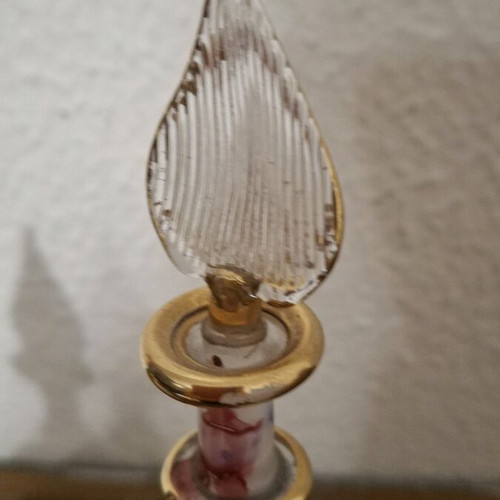 Set of 2 glass perfume bottles like new, decorative