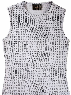Fendi Zucca Monogram Fish Eye Sleeveless Top like new, black and white, S