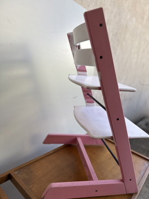 Ροζ ξύλινη παιδική σκάλα, learning tower