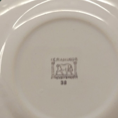 Vintage Kerameikos Plates used, set with 1 discolored dessert plate