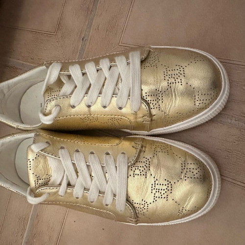 Ralph Lauren women's athletic shoe used, gold, size 37