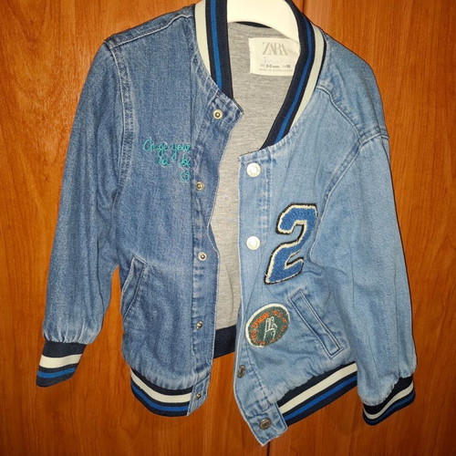 Zara denim jacket like new with two-tone and fleece lining