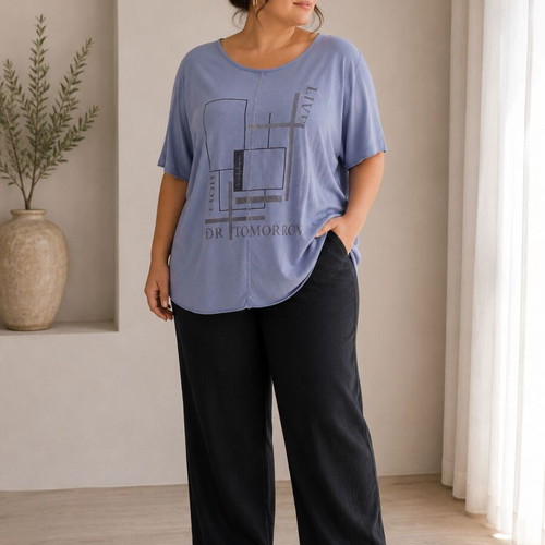 Plus Size Blouse Light Blue (3XL)