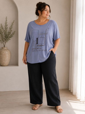 Plus Size Blouse Light Blue (3XL)