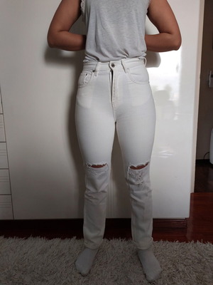 No Thinkin Jean white, high waist, like new