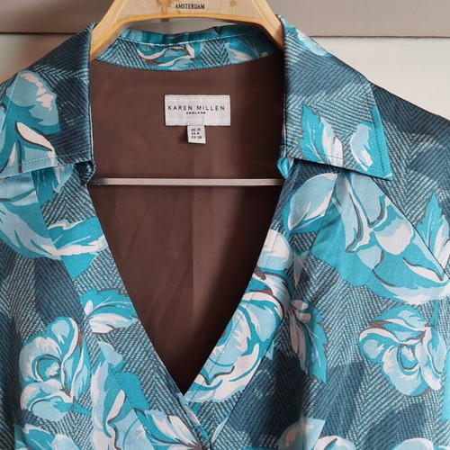 Karen Millen floral silk dress with removable belt, like new, size 38