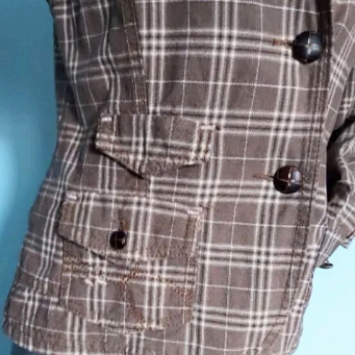 Only women's denim jacket like new, plaid, sizes S/M
