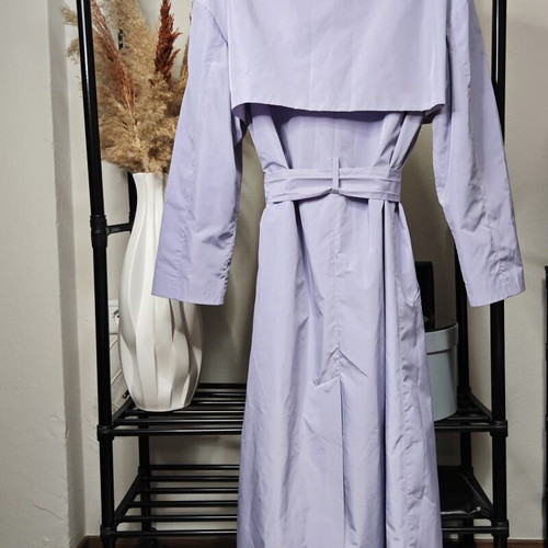 Arpyes lilac long trench coat, minimal design