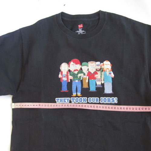 Tshirt South Park They Took Our Jobs! used, authentic 2004, Hanes, black, size M