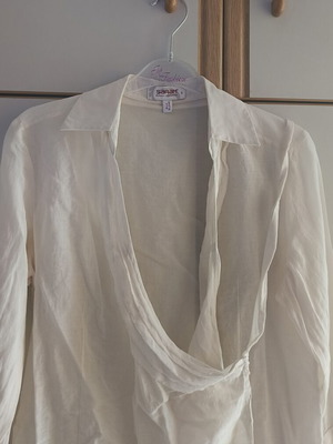 Sarah Lawrence silk shirt like new, white, size S
