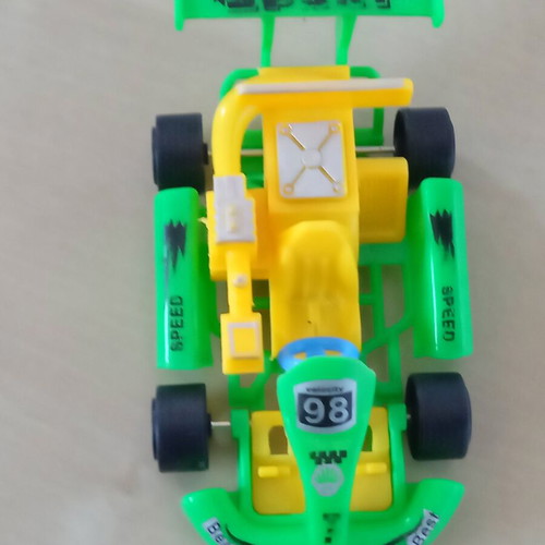 Plastic pull-back kart toy used
