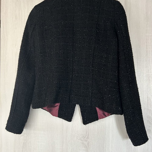 Passager tweed jacket black with gold details, used, size S