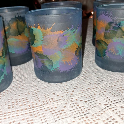 Set of 6 hand-painted glasses new