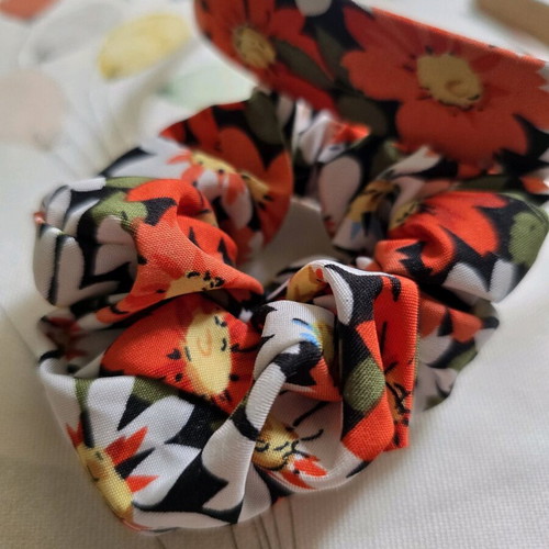 Set of colorful headband and scrunchie orange, new