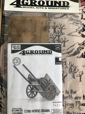 4Ground Horse Drawn Wheeling Cart new, scale 28mm