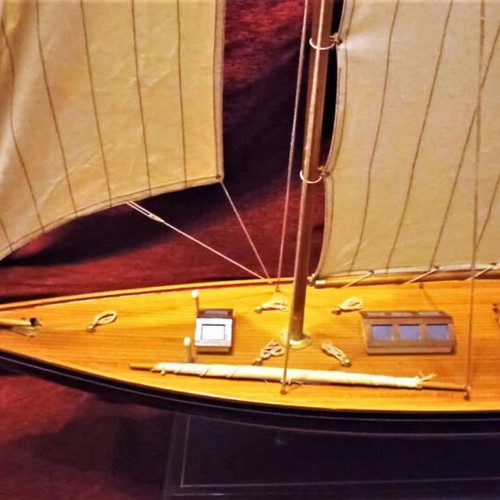 Wooden Handmade Racing Sailboat Like New Large Size