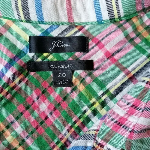 J.Crew women's plaid shirt 3XL like new, red and green