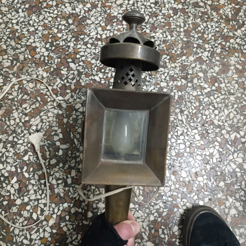 Vintage wall lantern made of brass used, made in India