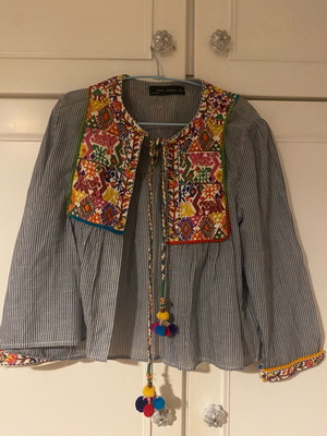 Zara shirt cardigan with embroidery used, boho style