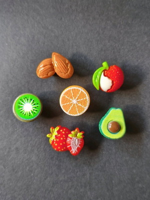 Crocs charms set like new, Foodie Healthy food multicolor