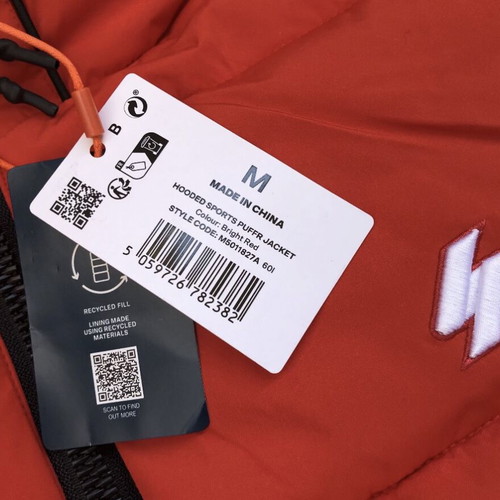 Superdry Hooded Sports Puffer Jacket new, men's M and L, bright red