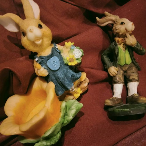 Ceramic decorative rabbits like new, candle holder for tealight