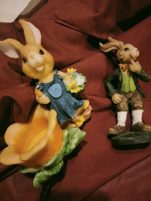 Ceramic decorative rabbits like new, candle holder for tealight
