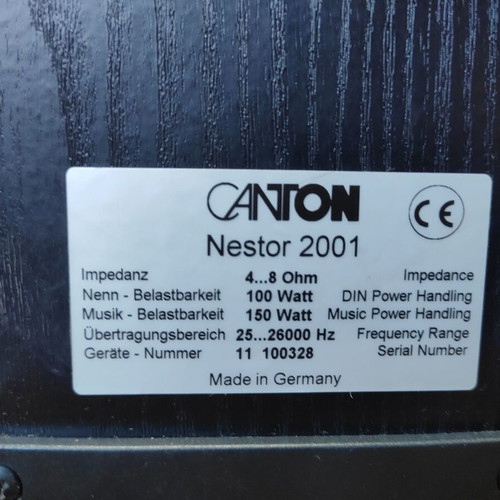 Canton Nestor 2001 3-Way Floorstanding Speakers used, pair