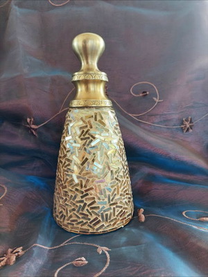 Glass mosaic carafe with bronze new, 24 cm